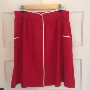 NWT Vintage inspired red button down skirt